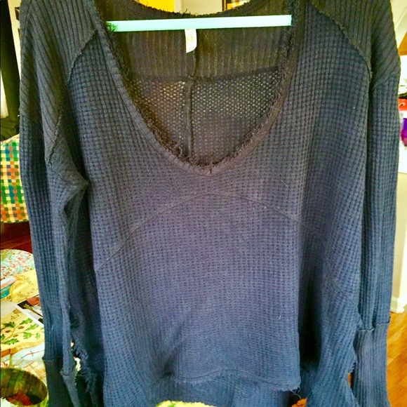 Free People Sunset Park Thermal Small Rich Navy - Picture 3 of 3